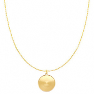 Polaris Steel (RVS) ketting met setting voor 20mm cabochon Goud