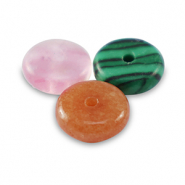 Natuursteen kralen mix rondellen 6mm Multicolour pink green