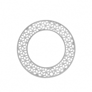 Roestvrij stalen (RVS) Stainless steel bedels bohemian 31mm Silver