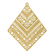 Roestvrij stalen (RVS) Stainless steel bedels bohemian ruit Gold