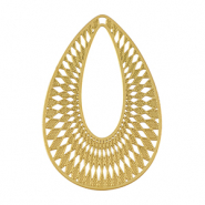 Roestvrij stalen (RVS) Stainless steel bedels bohemian druppel Gold