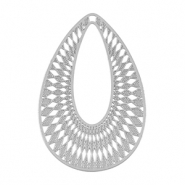 Roestvrij stalen (RVS) Stainless steel bedels bohemian druppel Silver