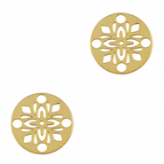 Roestvrij stalen (RVS) Stainless steel bedels tussenstuk bohemian 14mm Gold