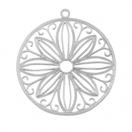 Roestvrij stalen (RVS) Stainless steel bedels bohemian 30mm Silver