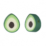 Polymeer kralen avocado Green-white