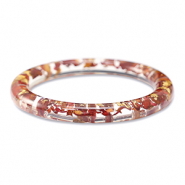 Trendy armbanden met gedroogde bloemetjes Burgundy red-gold