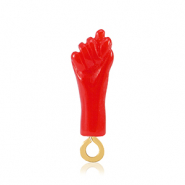Resin hangers "Mano Fico" Red-gold