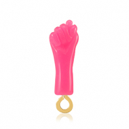 Resin hangers "Mano Fico" Neon pink-gold