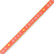 Lint met tekst "best friends" Coral red-lime