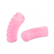 Acryl tube kralen twisted Transparent pink