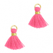 Kwastjes 1.2cm Gold-magenta pink