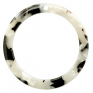 Resin hangers 35mm rond Tortoise white