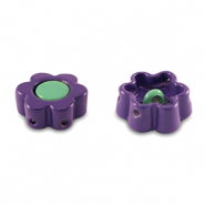 Tile beads bloem Purple-turquoise