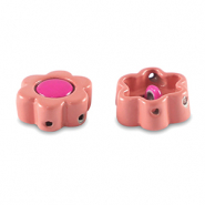 Tile beads bloem Lantana pink-magenta pink