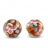 Glaskralen 14mm Transparent-amber orange