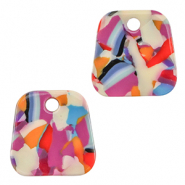 Resin hangers trapezium Multicolor confetti