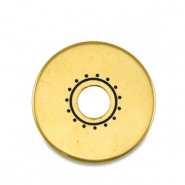 Kralen DQ metaal donut Goud (nikkelvrij)