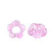 Acryl kralen bloem Transparent azalea pink