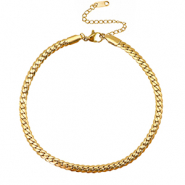 Roestvrij stalen (RVS) Stainless steel enkelbandjes snake Gold