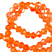 Top Facet kralen bicone 3mm Vibrant orange