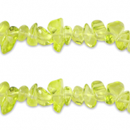 Glaskralen chipstone Transparent lime green