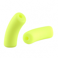 Acryl tube kralen matt Neon yellow