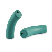 Acryl tube kralen matt Teal green