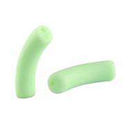 Acryl tube kralen matt Mint green
