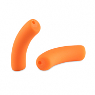 Acryl tube kralen matt Neon orange