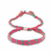 Trendy armbanden Neon pink-turquoise green