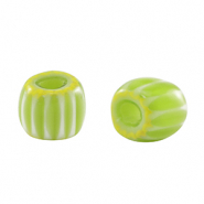 Millefiori kralen tube Light green