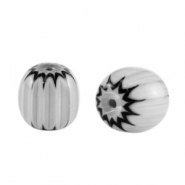 Millefiori kralen tube Light grey