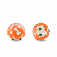 Handgeschilderde glaskralen 8mm Transparent-green orange