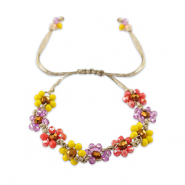 Top facet armband bloem Multicolour-topaz brown