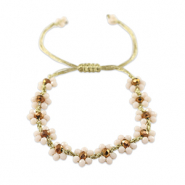 Top facet enkelbandjes bloem Lotus pink-topaz brown