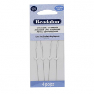 Beadalon flexibele rijgnaalden 6.3cm (extra fine) Silver