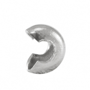 Roestvrij stalen (RVS) Stainless steel onderdelen knijpkraal verbergers 4mm Silver