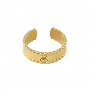 Roestvrij stalen (RVS) Stainless steel ringen met oogje Goud