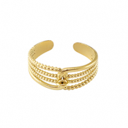 Roestvrij stalen (RVS) Stainless steel ringen met oogje Goud