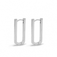 Onderdelen DQ metaal oorbellen creolen ovaal Zilver (nikkelvrij)