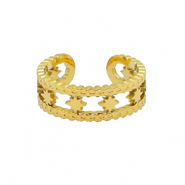 Roestvrij stalen (RVS) Stainless steel ringen ster Goud