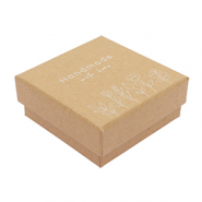 Sieraden (cadeau) doosje "handmade with love" flowers Brown