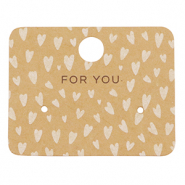 Sieraden kaartjes "for you" hearts Brown