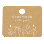 Sieraden kaartjes "handmade with love" flowers Brown