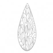 Roestvrij stalen (RVS) Stainless steel bedels bohemian druppel Silver