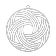 Roestvrij stalen (RVS) Stainless steel bedels bohemian 45mm Silver