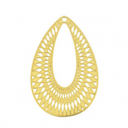 Roestvrij stalen (RVS) Stainless steel bedels bohemian druppel Gold