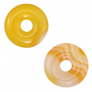 Natuursteen hangers agaat donut 20mm Yellow