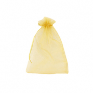 Sieraad zakje organza 7x9cm Golden yellow