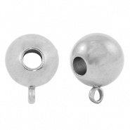 Roestvrij stalen (RVS) Stainless steel kralen met oog 10mm Silver